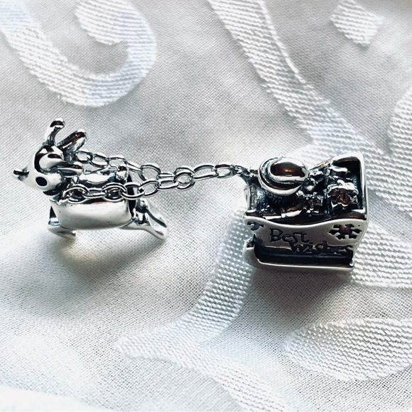 🎅 NWOT Santa Sleigh & Reindeer  Charm – Christmas 🦌 - Picture 9 of 15